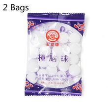 Load image into Gallery viewer, 20pcs/bag Natural Camphor Ball Wardrobe Odor Removal Insect-resistant Moth-proofing Drawer Deodorizer Naphthalene Mothball 2020
